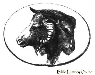 Gem With Engraving of United Head oF Ram And Goat