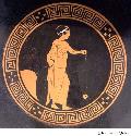 Attic Red Figure Kylix with a Boy Playing Yoyo