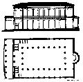 Section and Plan of the Primitive Basilica