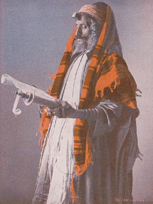 Religious Jew Reading the Scroll of the Torah
