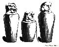 Sepulchral Vases In The Shape of Amset, Hapi and Qabhsenuf
