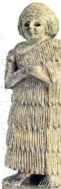 Woman Bearing a Rams Fleece Mantle