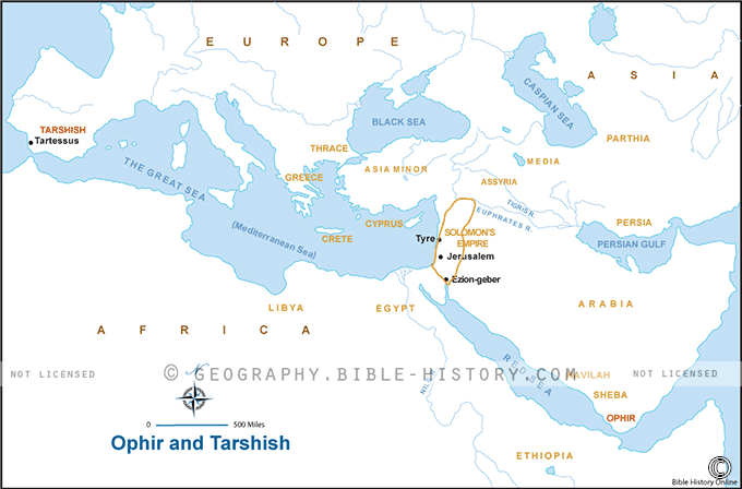 Map of the Ophir and Tarshish