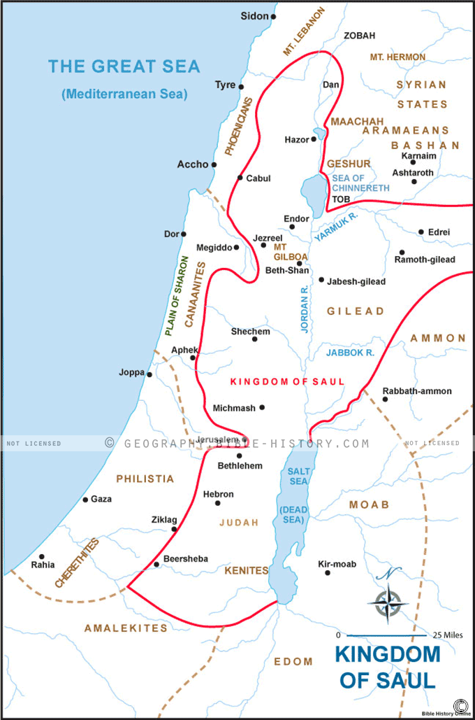 Map of the Kingdom of Saul