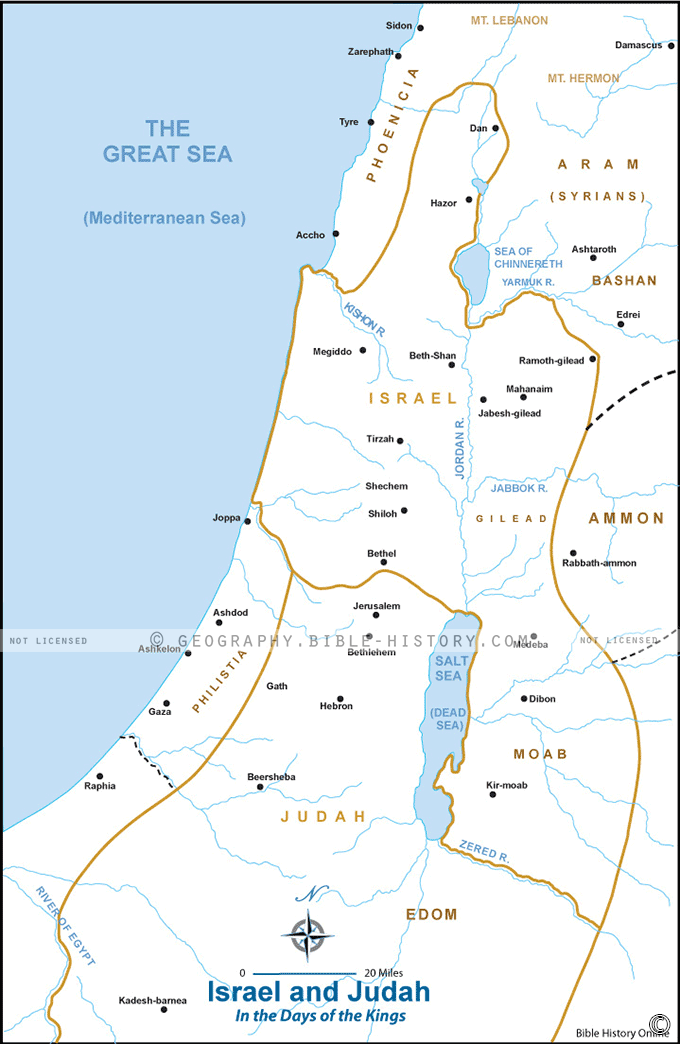 Map of the Israel and Judah