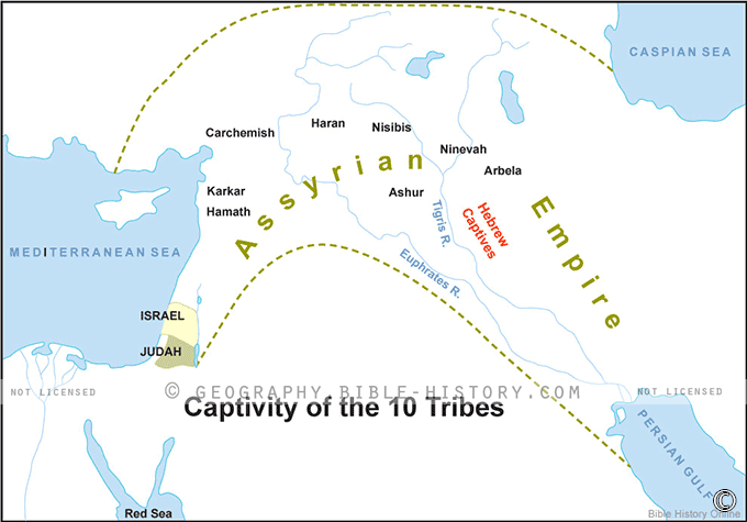 Map of the Captivity of 10 Tribes