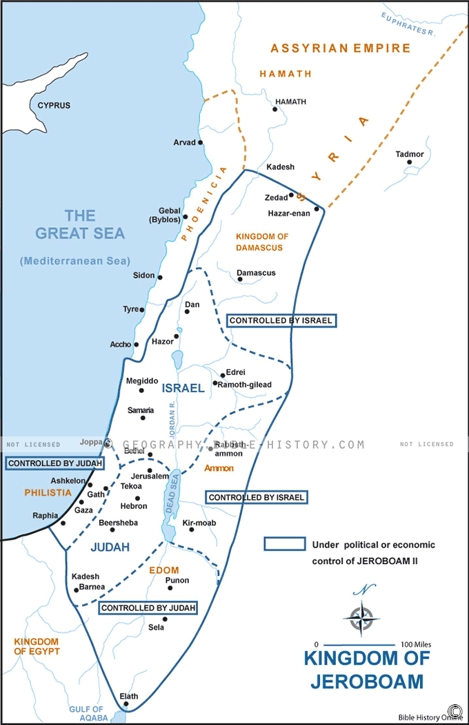 Map of the Kingdom of Jeroboam