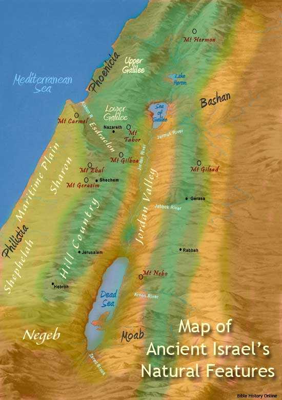 Map Of The Land Of Israel In Old Testament Times - Bible History
