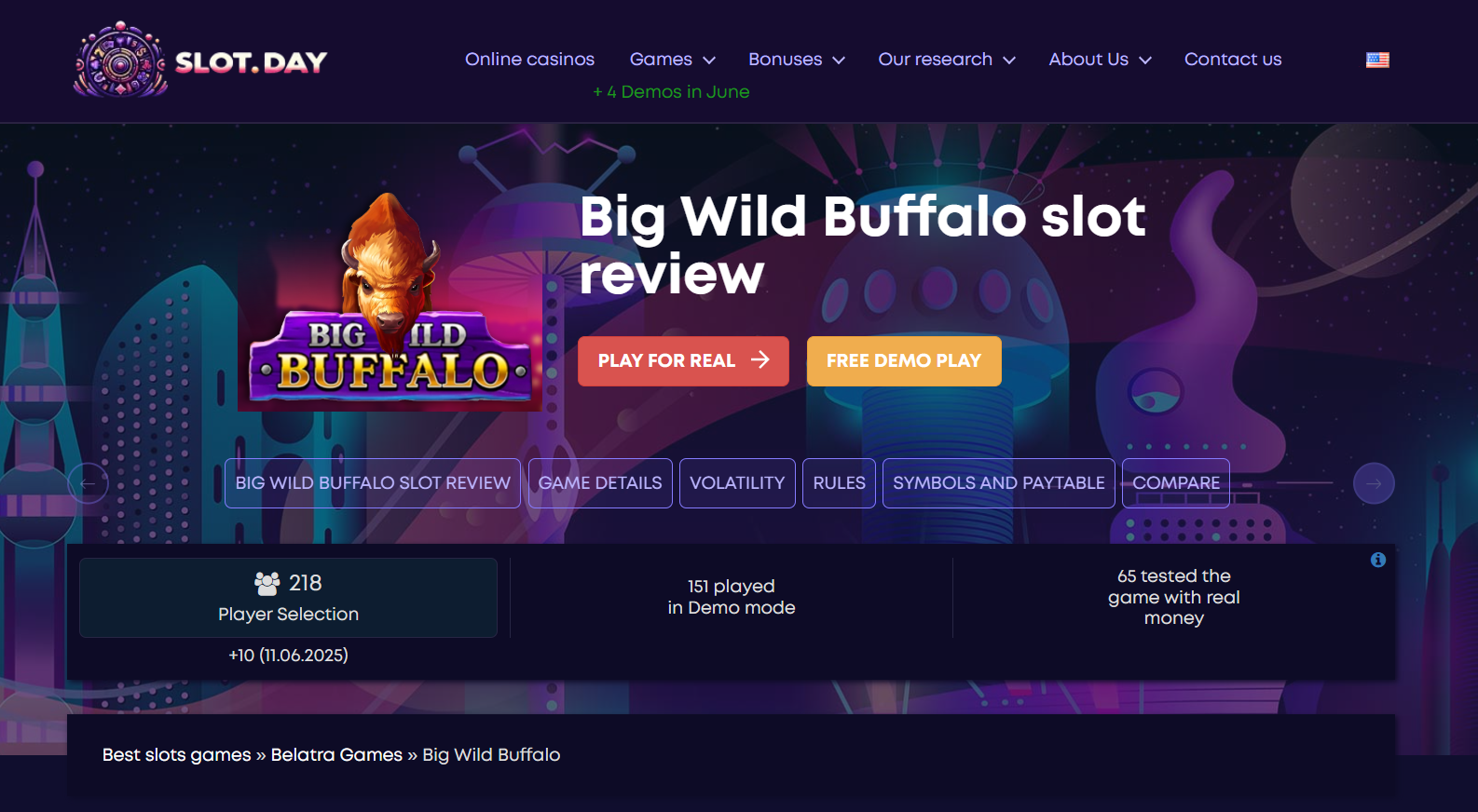 Big Wild Buffalo slot review (Screenshot) | Image Source: slot.day
