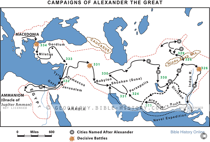 Map of Campaigns Alexander the Great