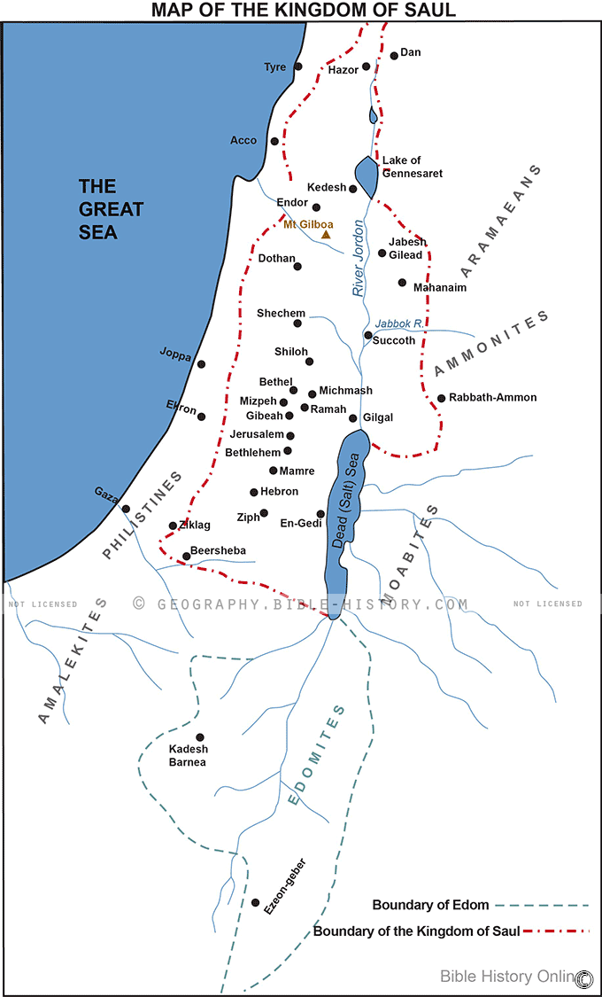 Map of the Kingdom of Saul