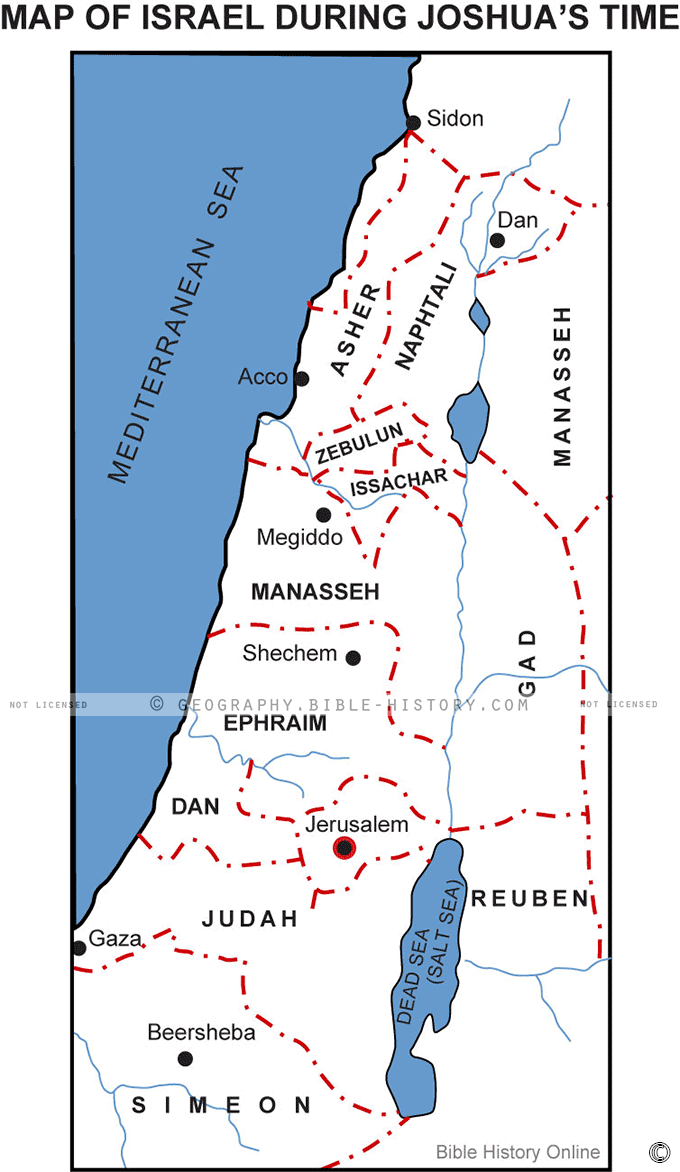 Map of Israel During Joshua's Time