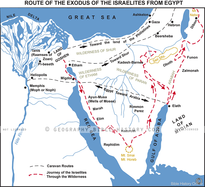 Map of the Exodus of the Israelites from Egypt hero image