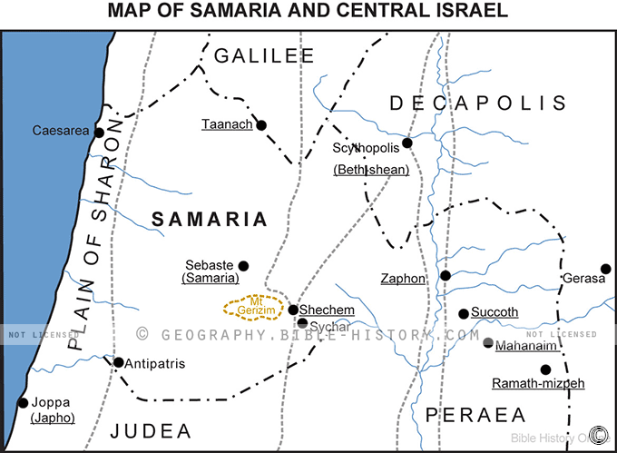 Map of Samaria and Central Israel