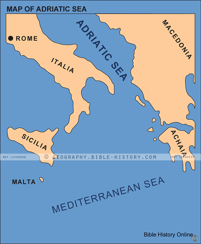 Map of Adriatic Sea
