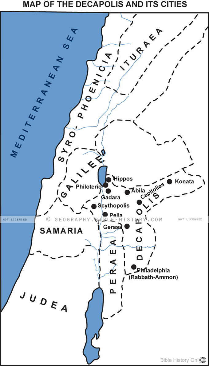 Map of the Decapolis and its Cities