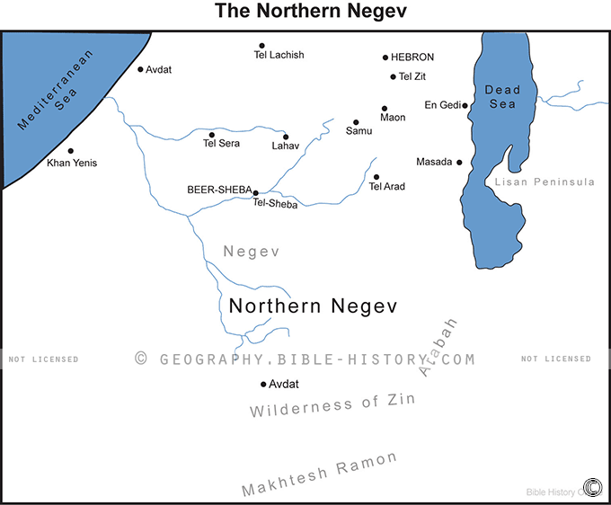 Map of The Northern Negev