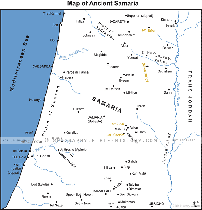 Map of Ancient Samaria