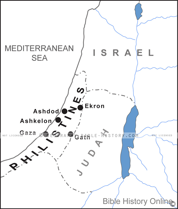 Map of the Land of the Philistines