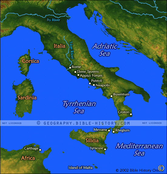 Map of the Mediterranean Sea