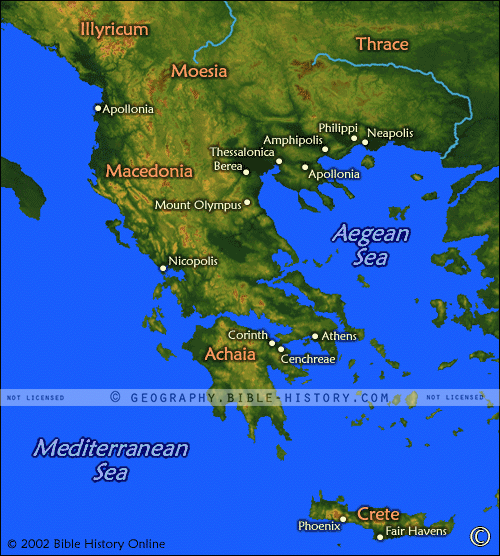 Map of the Cities of the New Testament 2