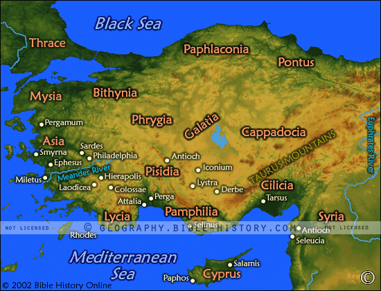 Map of the Cities of the New Testament 3
