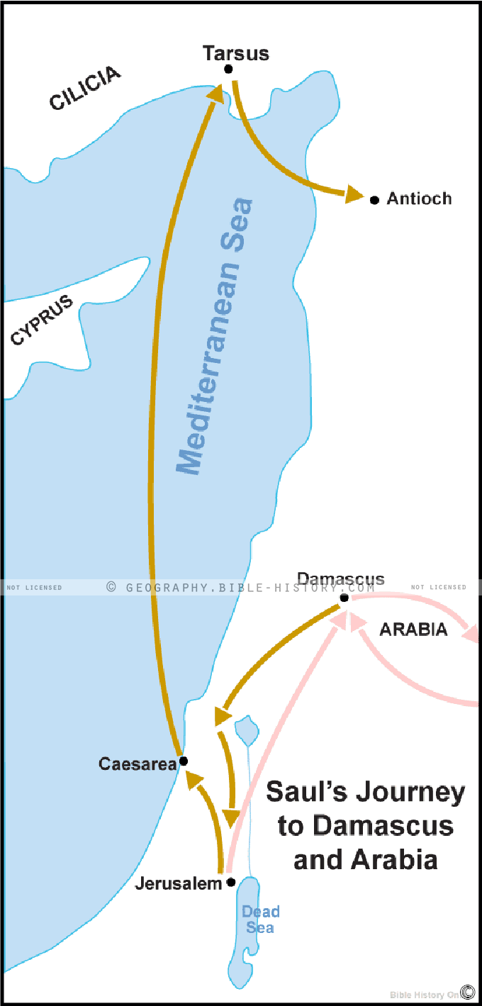 Sauls Journey To Damascus And Arabia Bible History