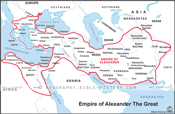 Map of the Empire of Alexander the Great