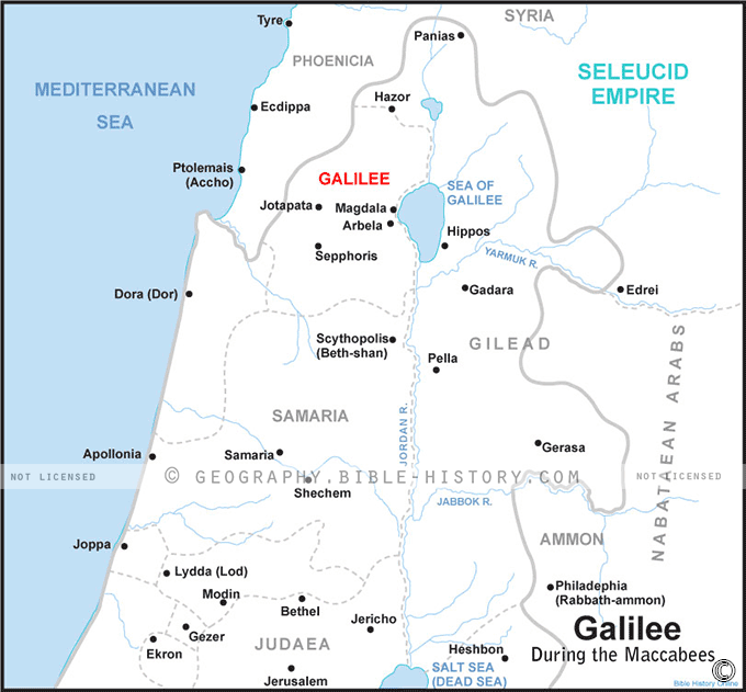 Map of the Galilee During Maccabees