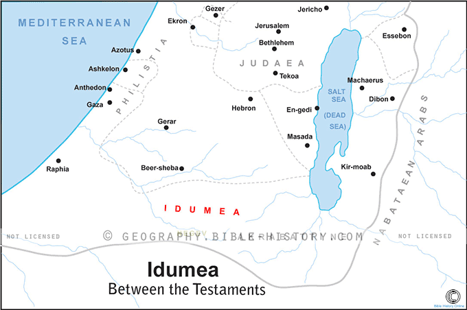 Map of Idumea During the Period Between the Testaments