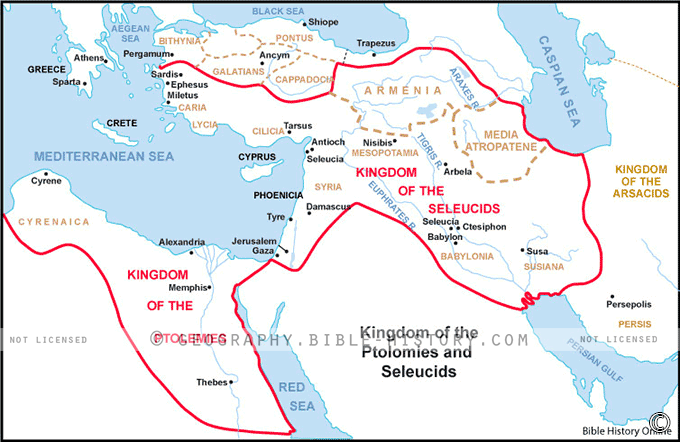 Map of the Kingdom of Ptolemies and Seleucids