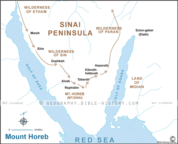 Map of the Mount Horeb