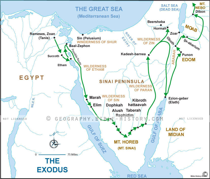 The Exodus Route Map