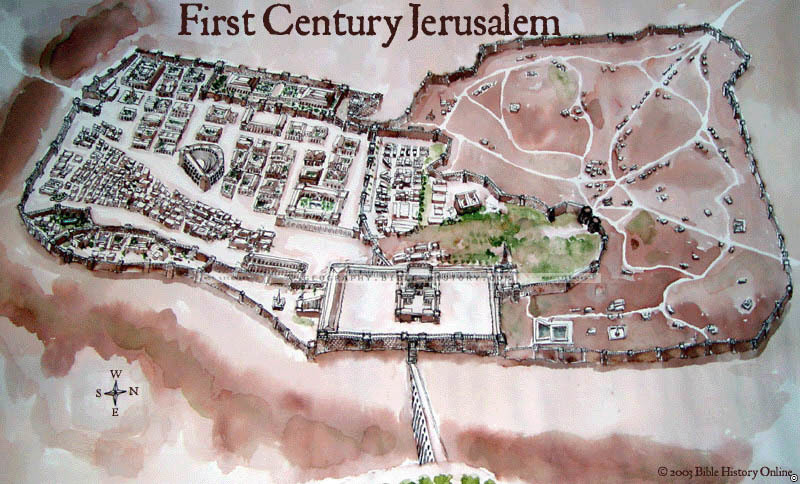 Map of the First Century Jerusalem