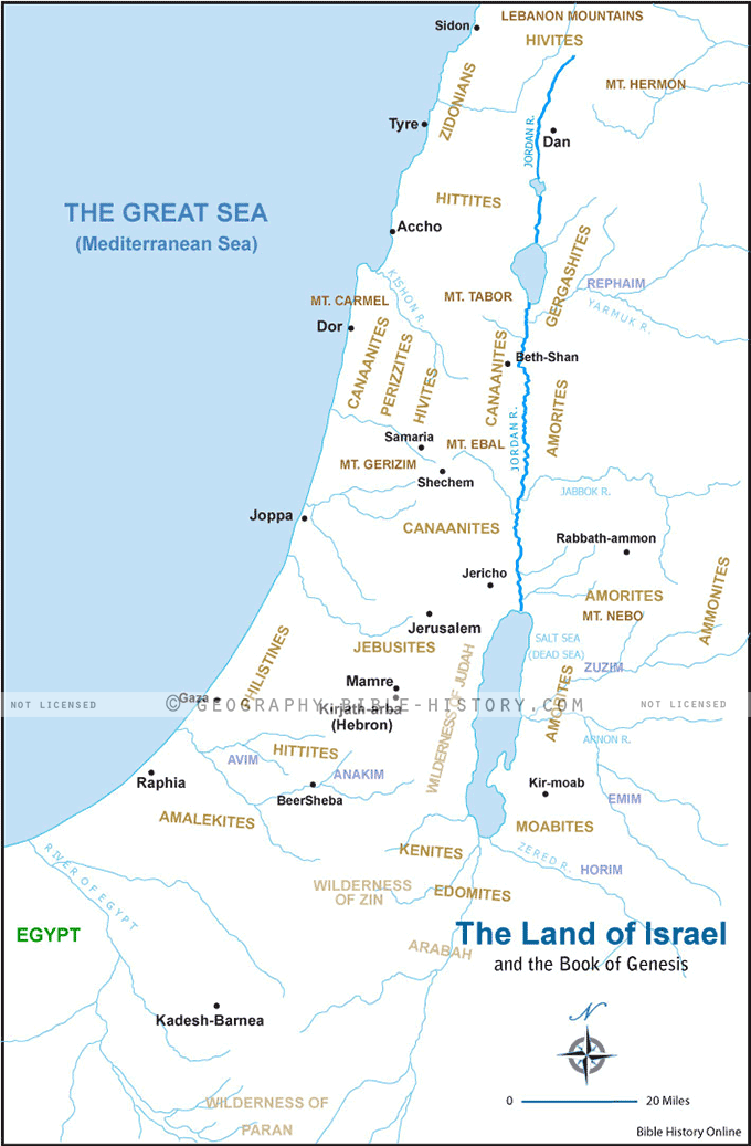 Map of the Land of Israel and the Book of Genesis
