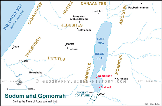 Map of the Sodom and Gomorrah