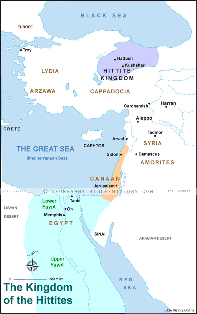 Map of the Kingdom of the Hittites