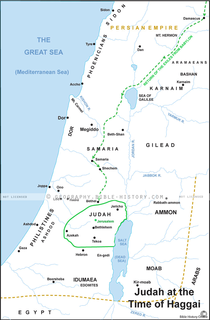 Map of the Judah at the Time of Haggai