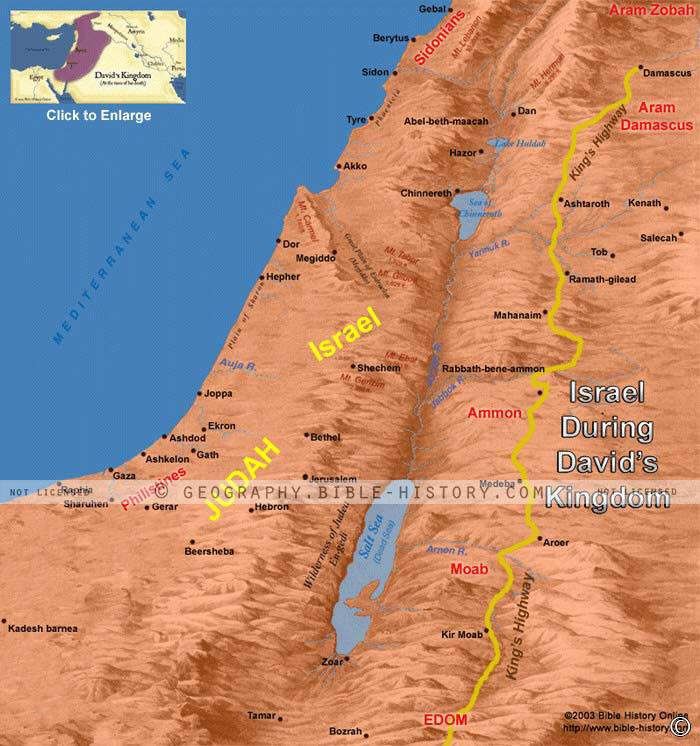 Map of the Israel during David's Kingdom