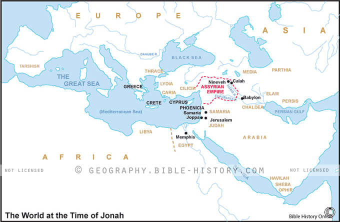 Map of the World of the Times of Jonah