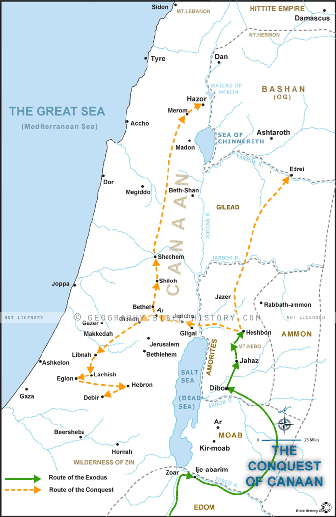 Map of the Conquest of Canaan