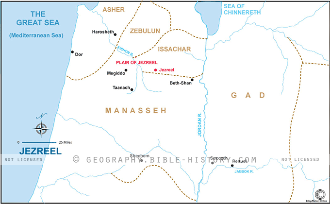 Map of the Jezreel