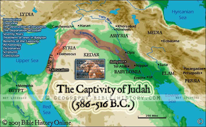 Map of the Captivity of Judah (586-516 B.C.)