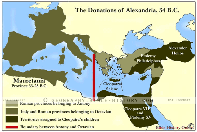 Map of the Donations of Alexandria, 34 B.C.