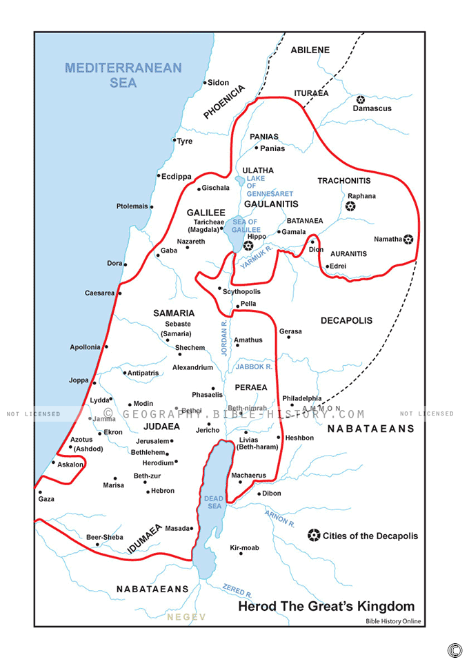Map of Herod the Great's Kingdom