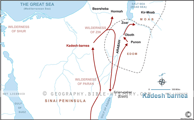 Map of Kadesh Barnea