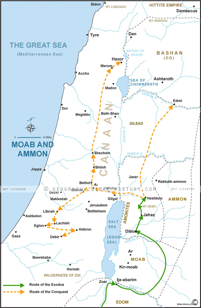 Map of Moab and Ammon