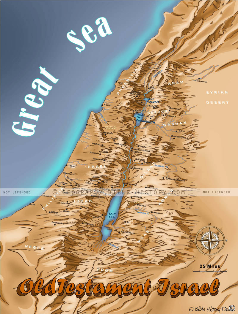 Map of the Old Testament Israel
