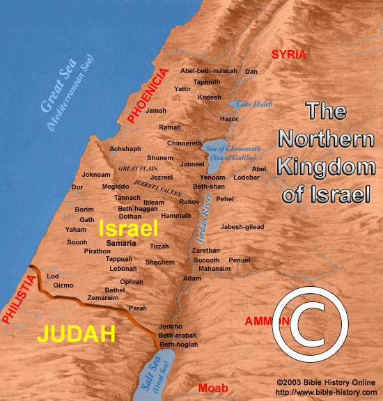 Map of the Northern Kingdom of Israel