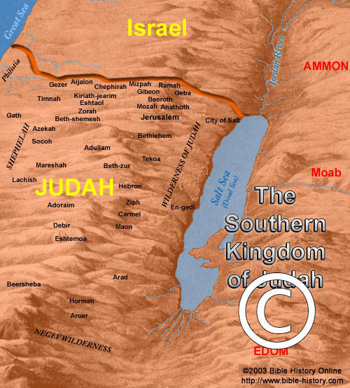 Map of the Southern Kingdom of Judah